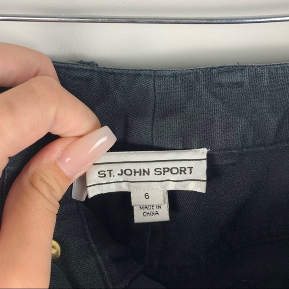 St. John Black Straight Leg Gold Hardware Casual Minimal Denim Pants Jeans 6 - Picture 6 of 9